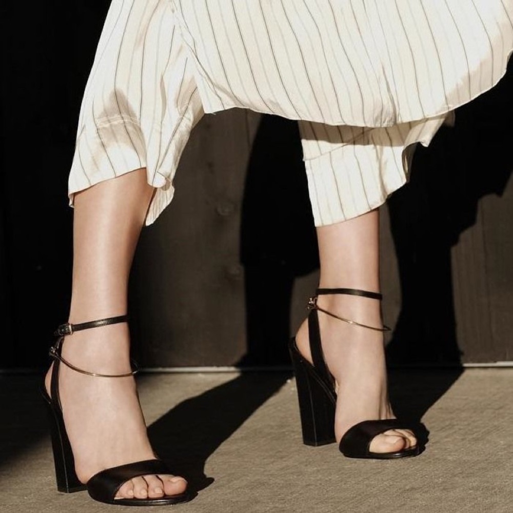 Paul Andrew Sandals Black Ankle Strap Leather NEW